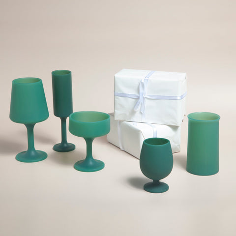 holiday mistletoe | swepp | silicone unbreakable wine glasses - porter green | style + sustainability