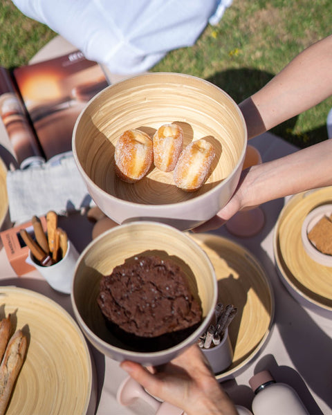 latte + donkey | bebb | biodegradable bamboo bowls - porter green | style + sustainability