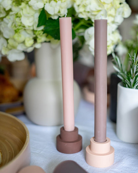 latte + donkey | escc dinner candle | soy - blend unscented candles - porter green | style + sustainability