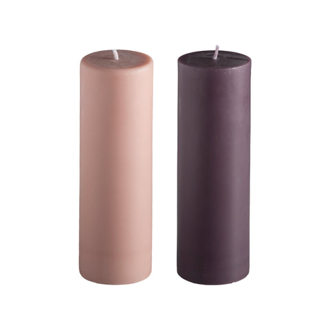 latte + donkey | escc med pillar candle | soy - blend unscented candles - porter green | style + sustainability
