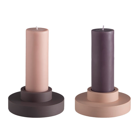 latte + donkey | escc med pillar candle | soy - blend unscented candles - porter green | style + sustainability