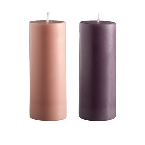 latte + donkey | escc sml pillar candle | soy - blend unscented candles - porter green | style + sustainability