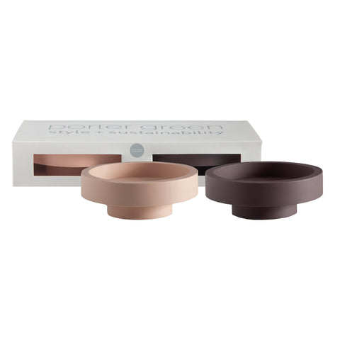 Latte + Donkey | Flipp Lrg | Silicone Unbreakable Candle Holder Set - porter green | style + sustainability