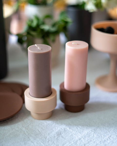 Latte + Donkey | Flipp Sml | Silicone Unbreakable Candle Holder Set - porter green | style + sustainability
