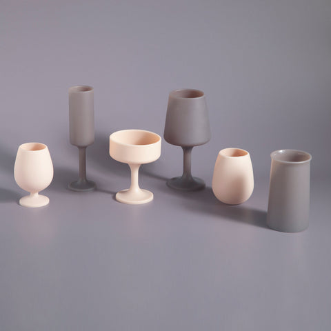latte + donkey | mecc | silicone unbreakable cocktail glasses - porter green | style + sustainability