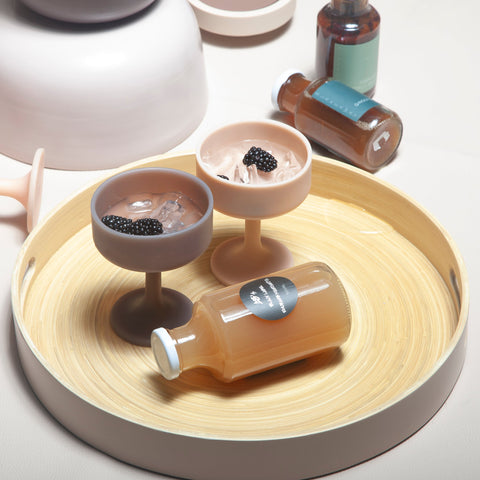 latte + donkey | mecc | silicone unbreakable cocktail glasses - porter green | style + sustainability
