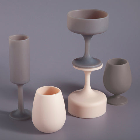 latte + donkey | mecc | silicone unbreakable cocktail glasses - porter green | style + sustainability