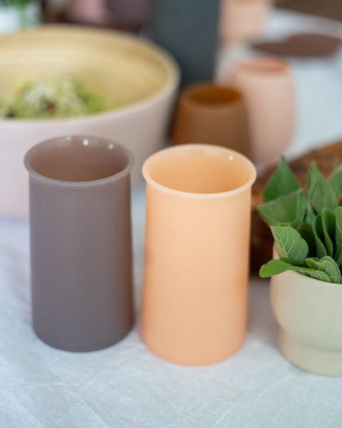 latte + donkey | stegg | silicone unbreakable highball glasses - porter green | style + sustainability