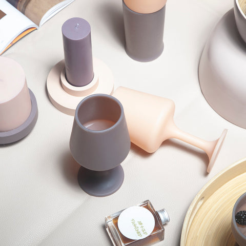 latte + donkey | swepp | silicone unbreakable wine glasses - porter green | style + sustainability
