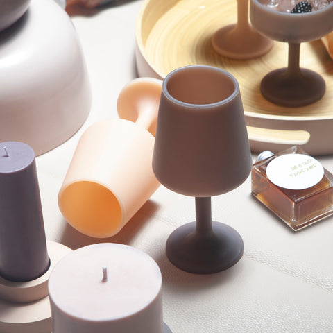 latte + donkey | swepp | silicone unbreakable wine glasses - porter green | style + sustainability