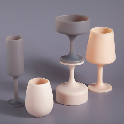 latte + donkey | swepp | silicone unbreakable wine glasses - porter green | style + sustainability