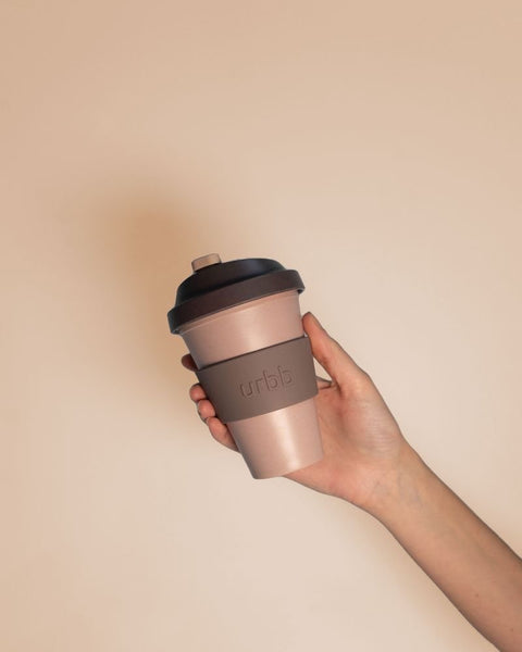 latte + donkey | urbb | biodegradable bamboo coffee cup - porter green | style + sustainability