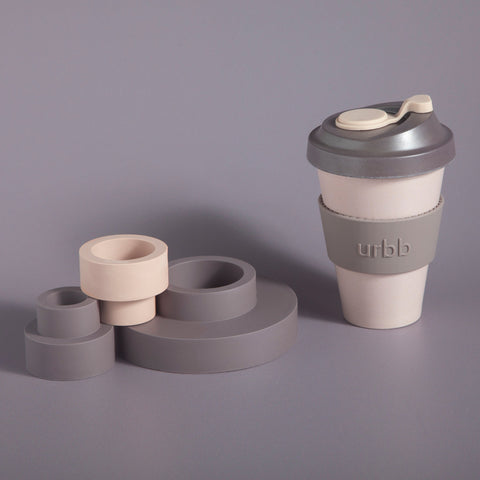 latte + donkey | urbb | biodegradable bamboo coffee cup - porter green | style + sustainability
