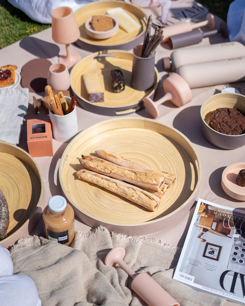latte | sebss | biodegradable bamboo tray - porter green | style + sustainability