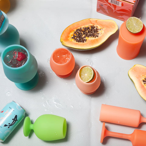 lime | stemm | silicone unbreakable wine glasses - porter green | style + sustainability
