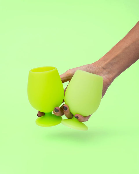 lime | stemm | silicone unbreakable wine glasses - porter green | style + sustainability