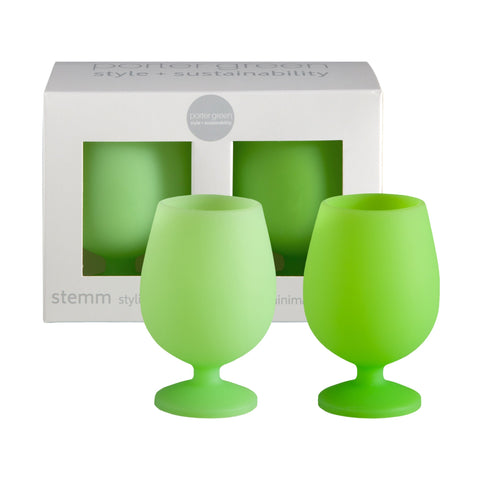 lime | stemm | silicone unbreakable wine glasses - porter green | style + sustainability