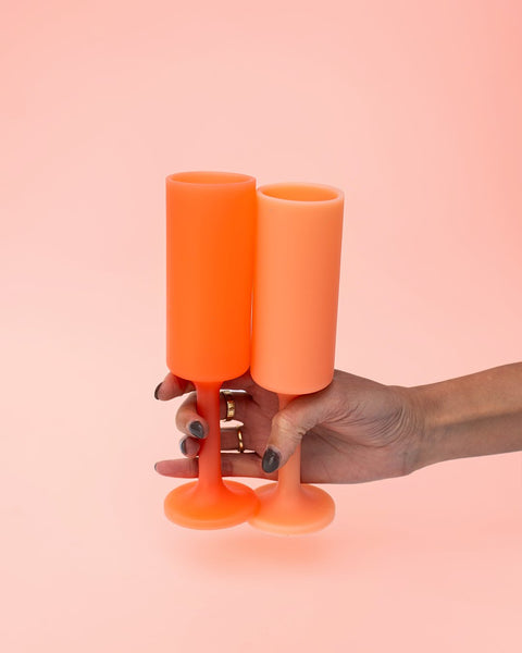melone | seff | silicone unbreakable champagne flute - porter green | style + sustainability