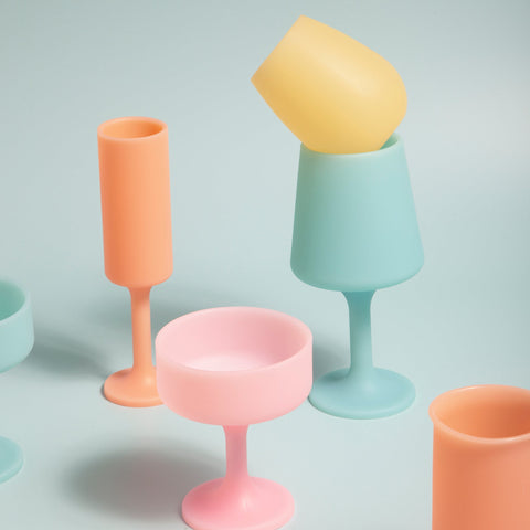 melone | seff | silicone unbreakable champagne flute - porter green | style + sustainability