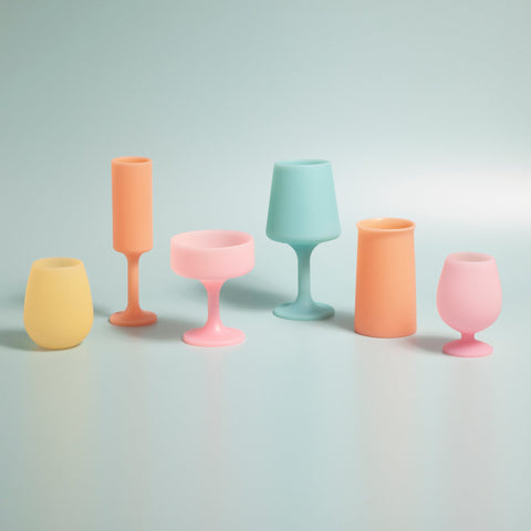 melone | seff | silicone unbreakable champagne flute - porter green | style + sustainability