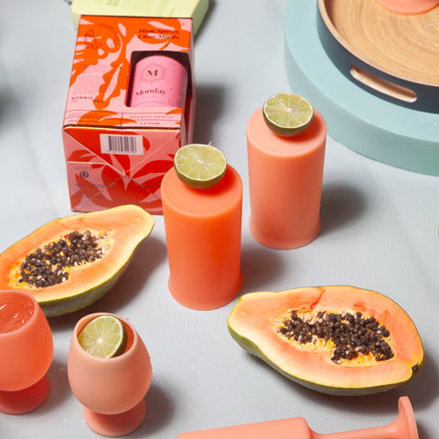 melone | stegg | silicone unbreakable highball glasses - porter green | style + sustainability