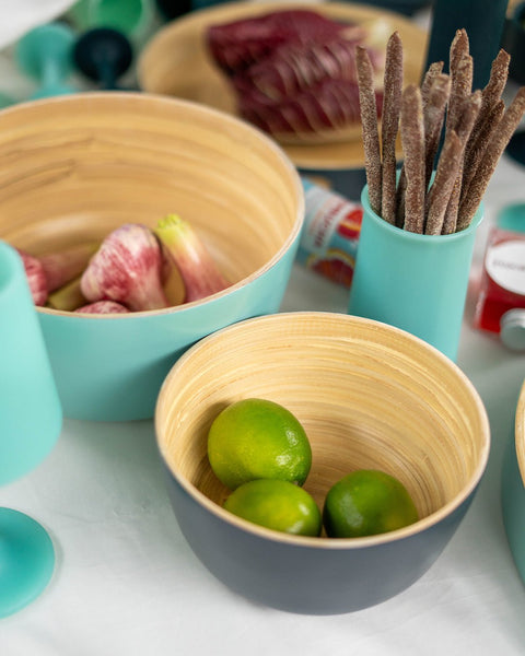 mist + ink | bebb | biodegradable bamboo bowls - porter green | style + sustainability