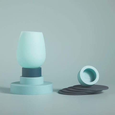 mist + ink | ciss | unbreakable silicone coasters - porter green | style + sustainability