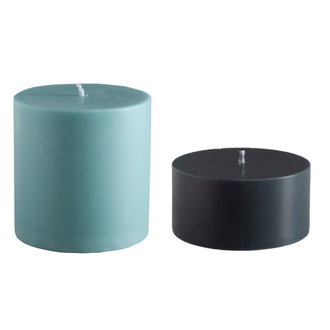 mist + ink | escc lrg pillar candle | soy - blend unscented candles - porter green | style + sustainability