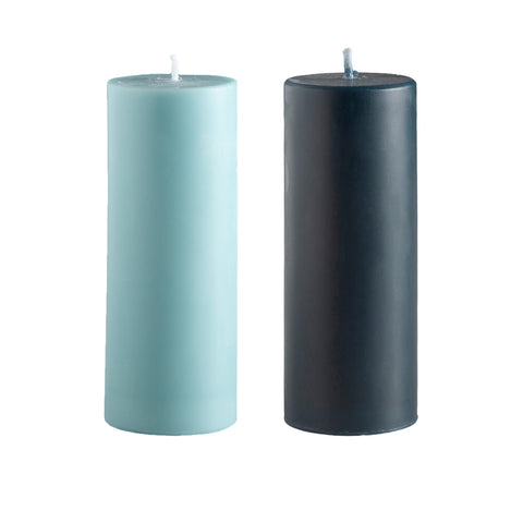 mist + ink | escc sml pillar candle | soy - blend unscented candles - porter green | style + sustainability