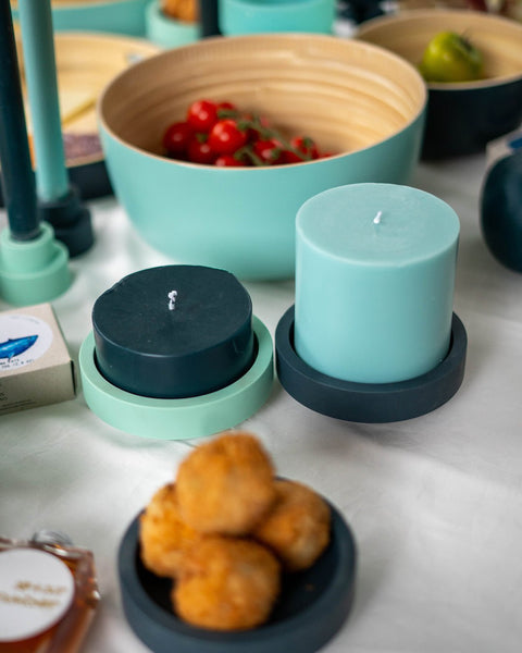 Mist + Ink | Flipp Lrg | Silicone Unbreakable Candle Holder Set - porter green | style + sustainability