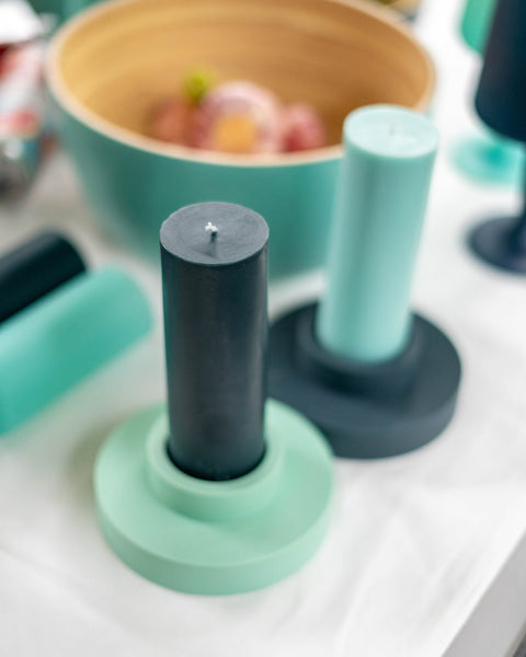 Mist + Ink | Flipp Lrg | Silicone Unbreakable Candle Holder Set - porter green | style + sustainability