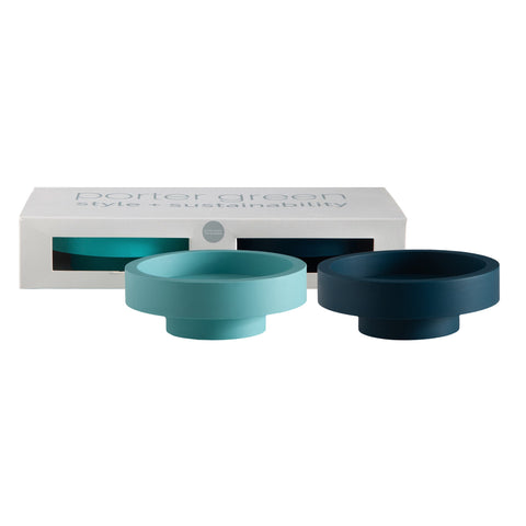 Mist + Ink | Flipp Lrg | Silicone Unbreakable Candle Holder Set - porter green | style + sustainability