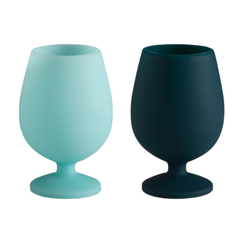 mist + ink | stemm | silicone unbreakable wine glasses - porter green | style + sustainability