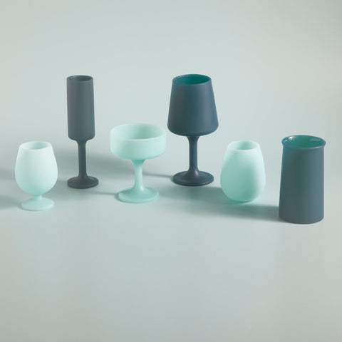 mist + ink | swepp | silicone unbreakable wine glasses - porter green | style + sustainability
