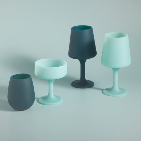 mist + ink | swepp | silicone unbreakable wine glasses - porter green | style + sustainability