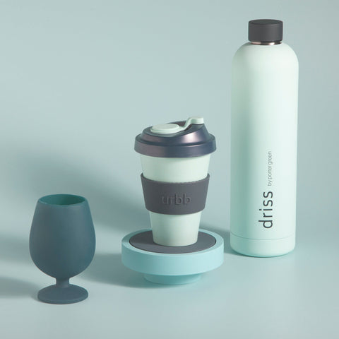 mist + ink | urbb | biodegradable bamboo coffee cup - porter green | style + sustainability