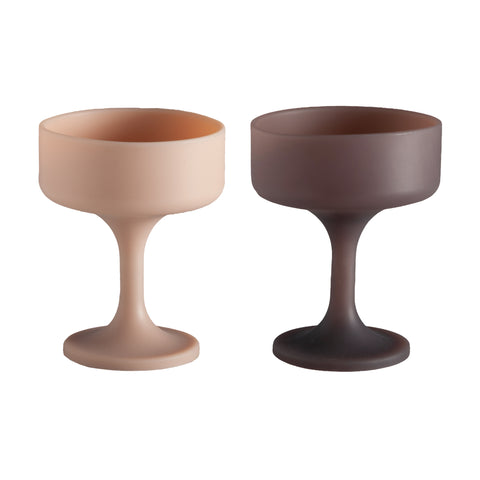 latte + donkey | mecc | unbreakable silicone cocktail coupes | porter green, coupe cocktail glass, coupe glass, coloured cocktail glasses, unbreakable cocktail glasses, cocktail glasses australia