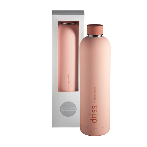 terra + peach | driss | insulated stainless steel bottle | porter green, 1l water bottle, insulated stainless steel water bottle, thermos water bottle, 1l drink bottle, insulated wine bottle
