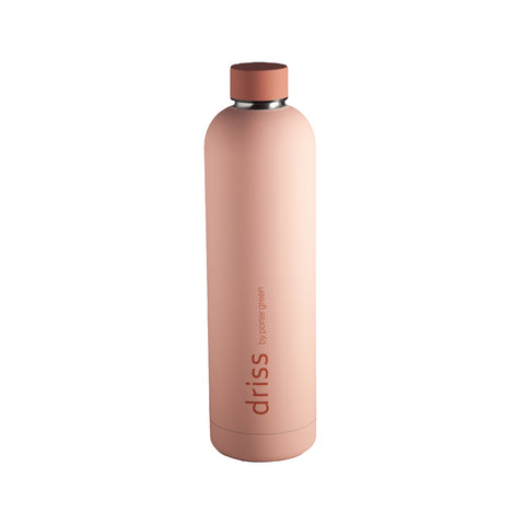terra + peach | driss | insulated stainless steel bottle | porter green, 1l water bottle, insulated stainless steel water bottle, thermos water bottle, 1l drink bottle, insulated wine bottle