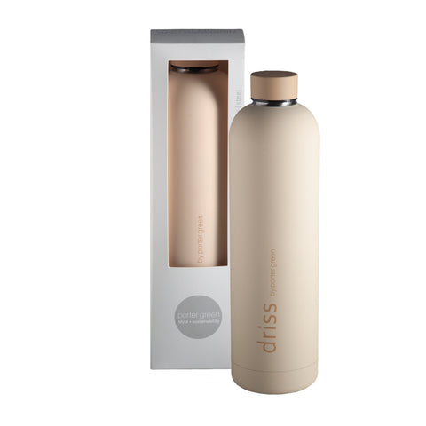 wheat + oat | driss | insulated stainless steel bottle | porter green, 1l water bottle, insulated stainless steel water bottle, thermos water bottle, 1l drink bottle, insulated wine bottle