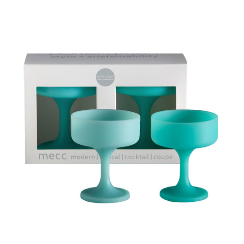 pavone | mecc | silicone unbreakable cocktail glasses - porter green | style + sustainability
