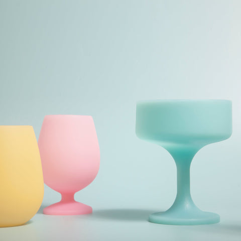 pavone | mecc | silicone unbreakable cocktail glasses - porter green | style + sustainability