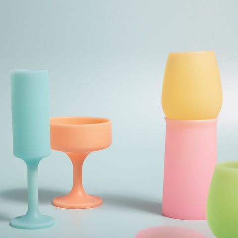 pavone | seff | silicone unbreakable champagne flute - porter green | style + sustainability
