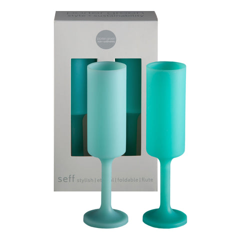 pavone | seff | silicone unbreakable champagne flute - porter green | style + sustainability