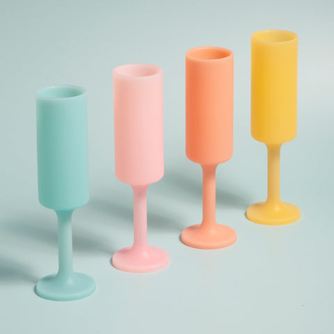pavone | seff | silicone unbreakable champagne flute - porter green | style + sustainability