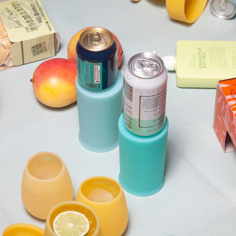 pavone | stegg | silicone unbreakable highball glasses - porter green | style + sustainability