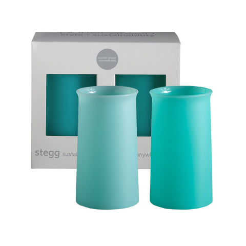 pavone | stegg | silicone unbreakable highball glasses - porter green | style + sustainability