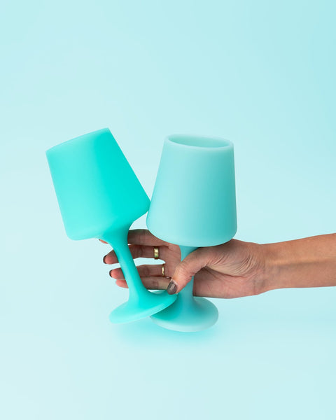 pavone | swepp | silicone unbreakable wine glasses - porter green | style + sustainability