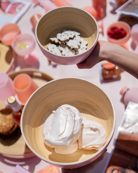 peach + petal | bebb | biodegradable bamboo bowls - porter green | style + sustainability