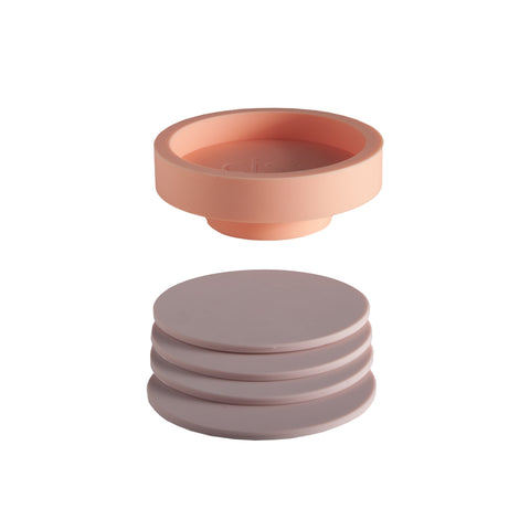 peach + petal | ciss | unbreakable silicone coasters - porter green | style + sustainability